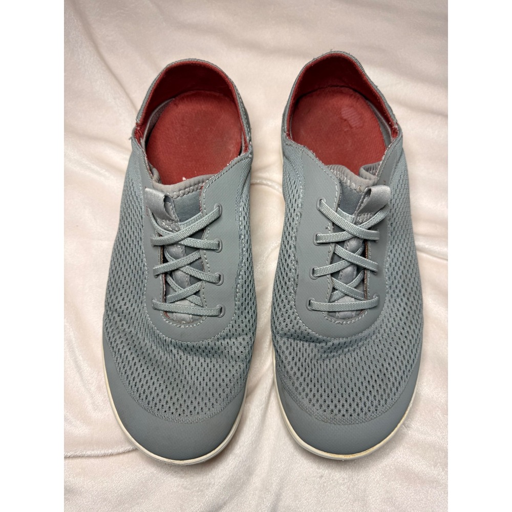OluKai Nohea Moku Mens Grey Mesh Boat Shoes Sneakers Slip On Drop-In Heel